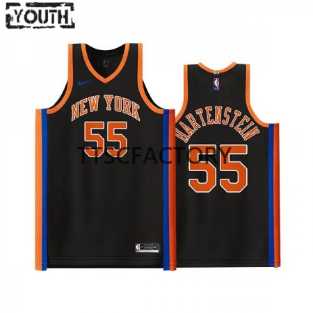 Maglia NBA New York Knicks Isaiah Hartenstein 55 Nike 2022-23 City Edition Nero Swingman - Bambino